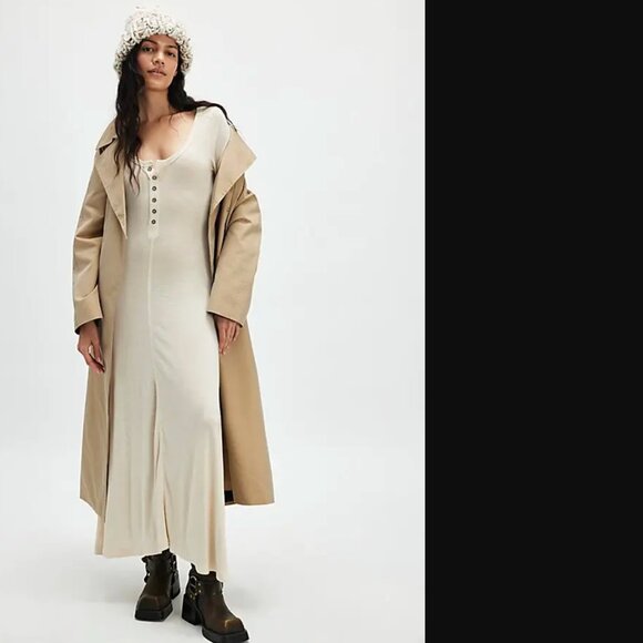 Free People  Women French Oak Just Like Heaven Henley Dress Size XS NWOT 148$ - Picture 1 of 6